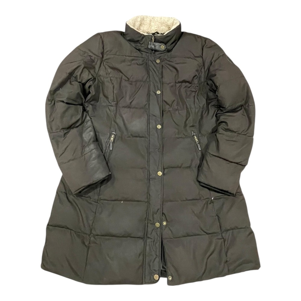 Lauren Ralph Lauren Vintage Down Filled Women's Puffer Coat Brown FullZip XL